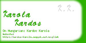 karola kardos business card